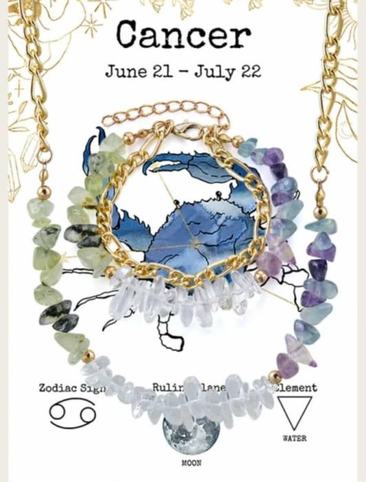 Energijski nakit iz kristalov za astrološko znamenje RAK - Ogrlica in zapestnica 5749