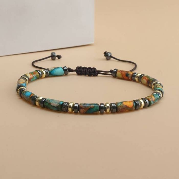 Zapestnica iz Afriškega turkiza, Jaspisa in Hematita – “Urok poguma” 5968