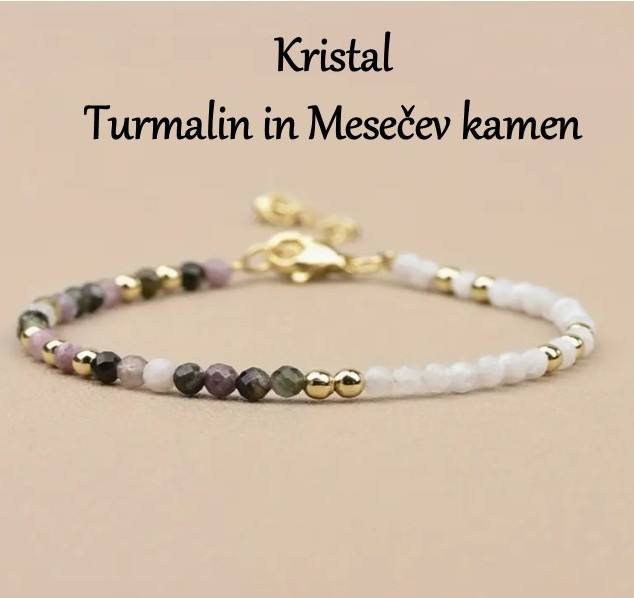 Zapestnica Turmalin in Mesečev kamen – ZAŠČITA & OBNOVA 5587