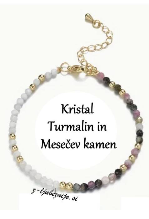 Zapestnica Turmalin in Mesečev kamen – ZAŠČITA & OBNOVA 5586
