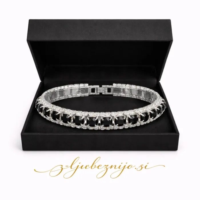 Zapestnica s cirkoniji – črna 6693