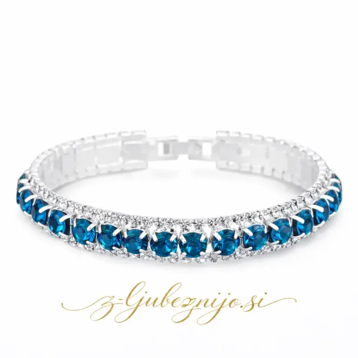 Zapestnica s cirkoniji – modra 6683