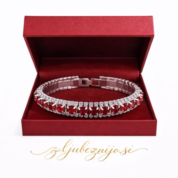 Zapestnica s cirkoniji – rdeča 6672