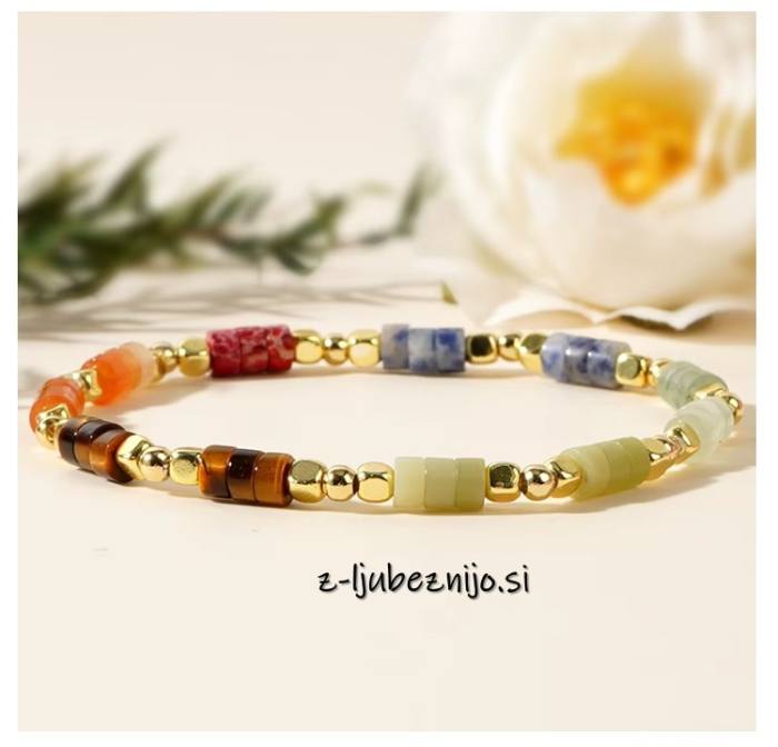 Čakra energijska zapestnica iz naravnih kristalov 6080