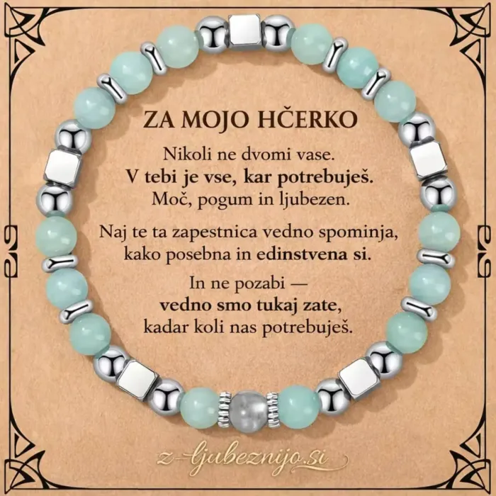  Zapestnica Moji hčerki iz naravnih kristalov ❤️ 6951