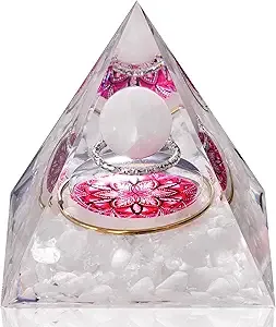 Orgonitna piramida z roževcem in kameno strelo za sproščanje napetosti in nežno čustveno zdravljenje 6141